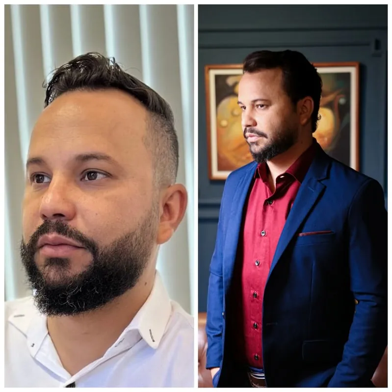 Antes e depois: de visual comum para imagem de terno com autoridade